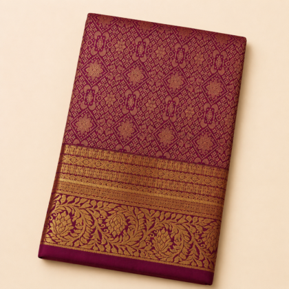 Dark Megenta Pure Kanchipuram Silk Saree